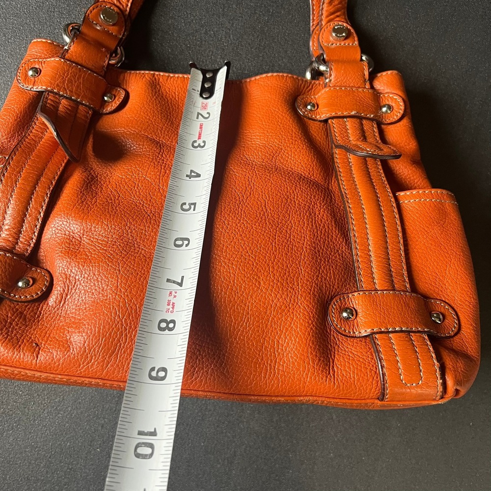 Tignanello Burnt Orange Pebbled Leather Shoulder Bag Y2k 90s Boho Dopamine Retro - Picture 11 of 15